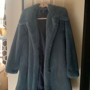 JCrew Coat. Never worn. No tags. Beautiful blue color and comfy soft.